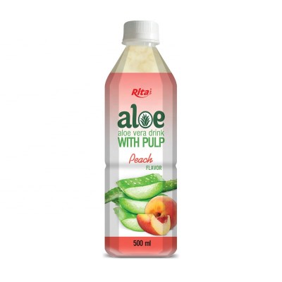 Vietnam High Quality 500ml Pet Bottle Peach Flavor Aloe Vera Juice